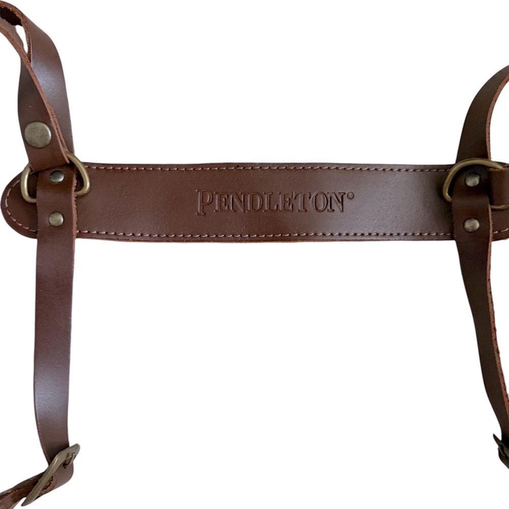 Pendleton Brown Leather Adjustable Blanket Carrier - image 5